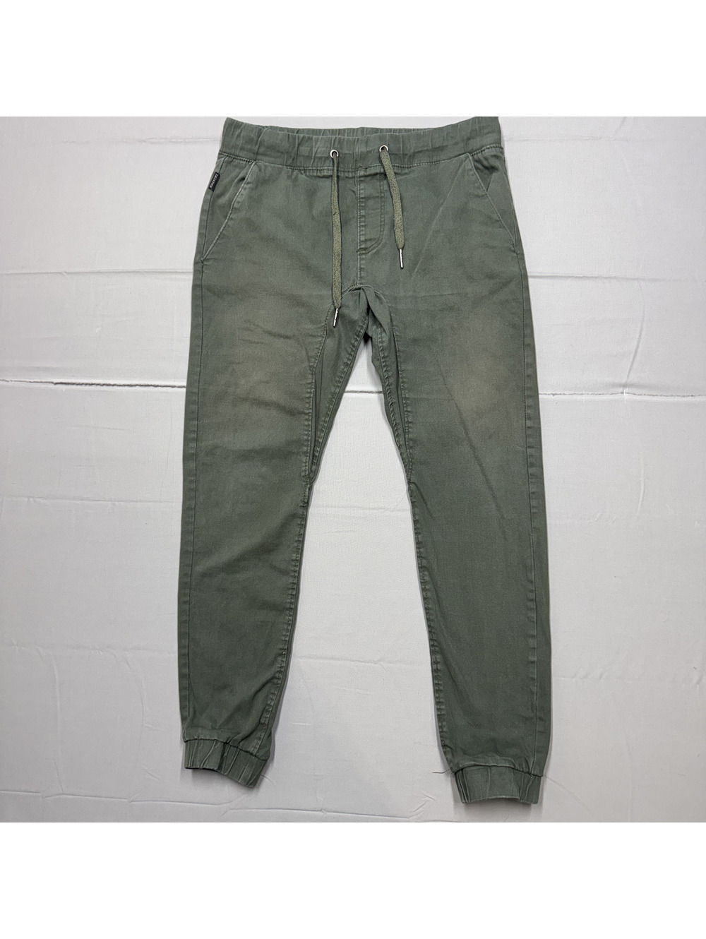 Ring of Fire Mens Twill Jogger Pants Stretch Solid Medium Green Streetwear